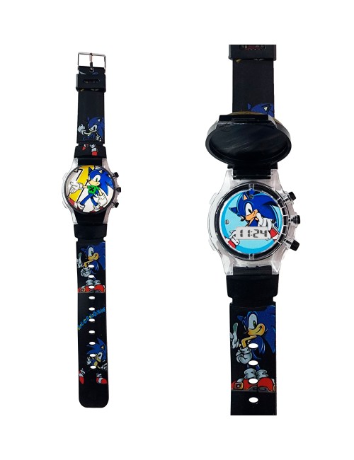 Reloj Niños Digital Tapa Infantil Luces Sonic Anime