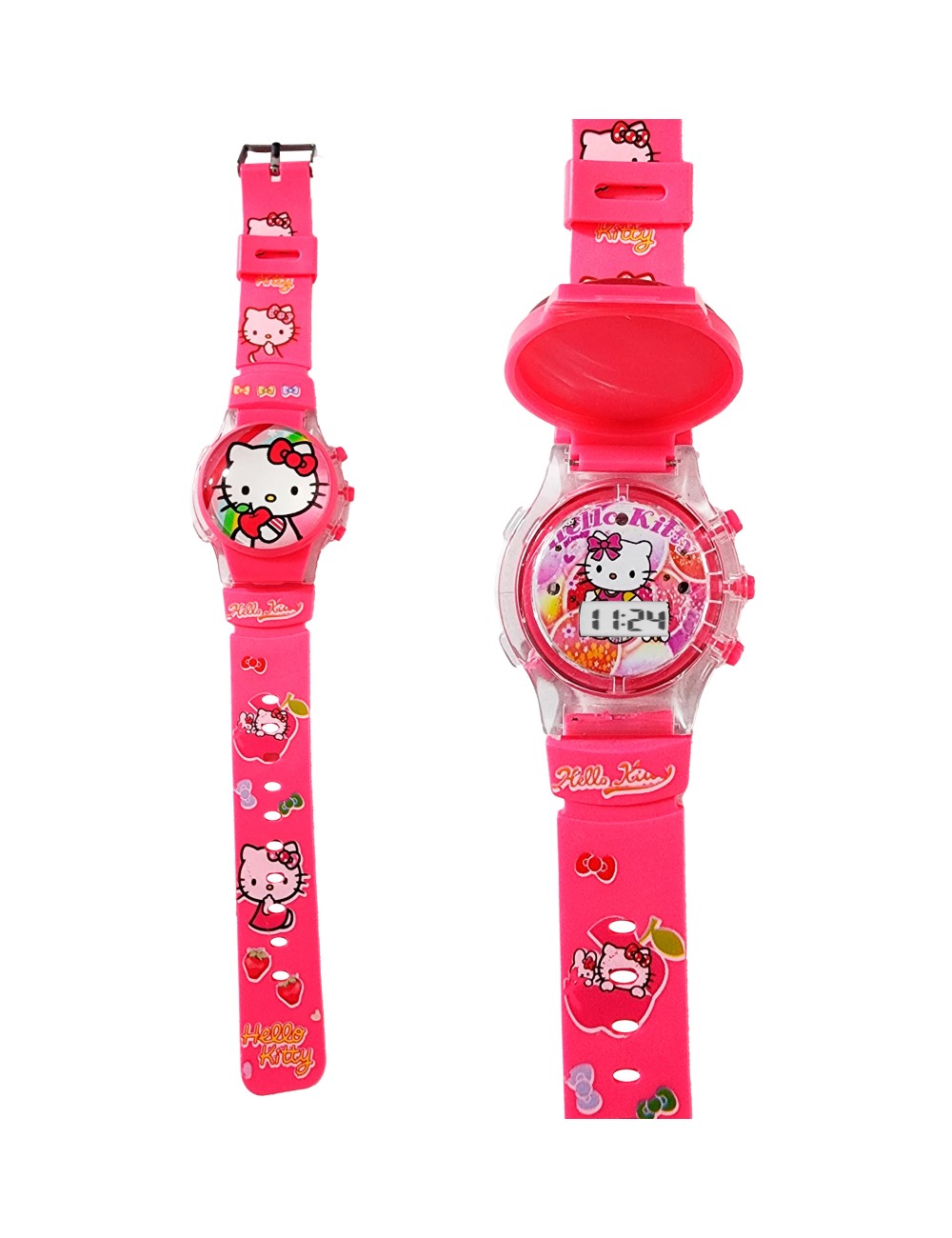 Reloj Niñas Digital Tapa Infantil Luces Sonido Hello Kitty