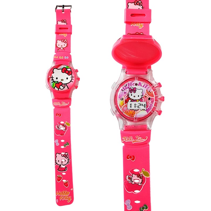 Reloj Niñas Digital Tapa Infantil Luces Sonido Hello Kitty