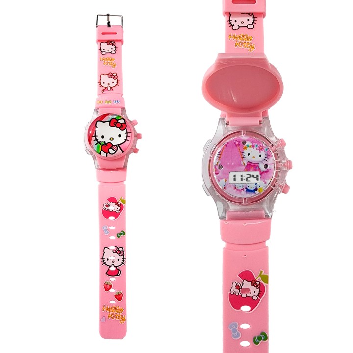 Reloj Niñas Digital Tapa Infantil Luces Sonido Hello Kitty