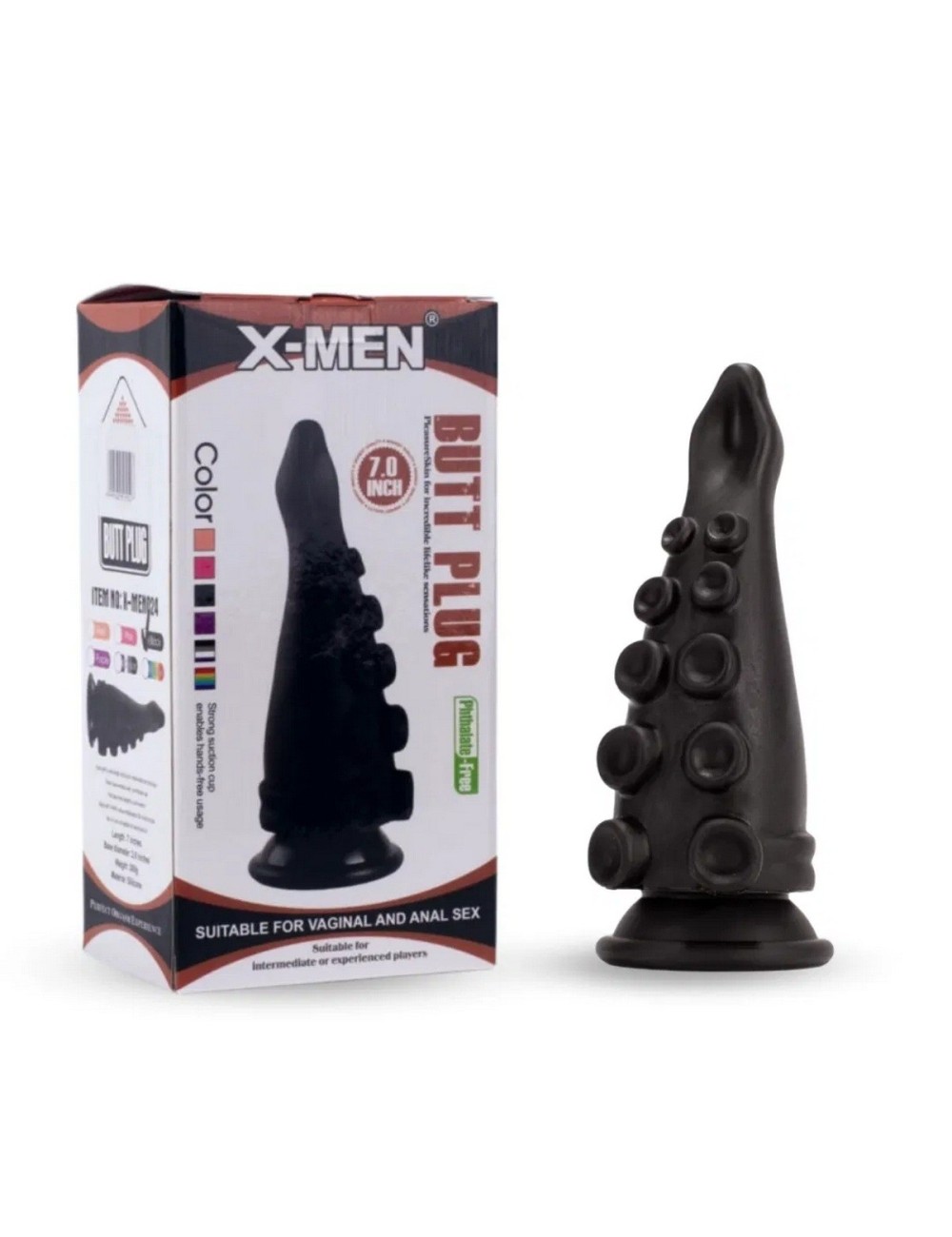 Plug Anal Pulpo Black Estimulacion Silicona X-men 26495-54