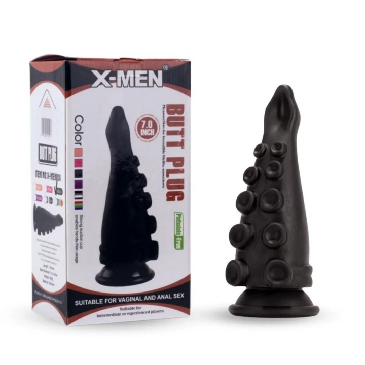 Plug Anal Pulpo Black Estimulacion Silicona X-men 26495-54