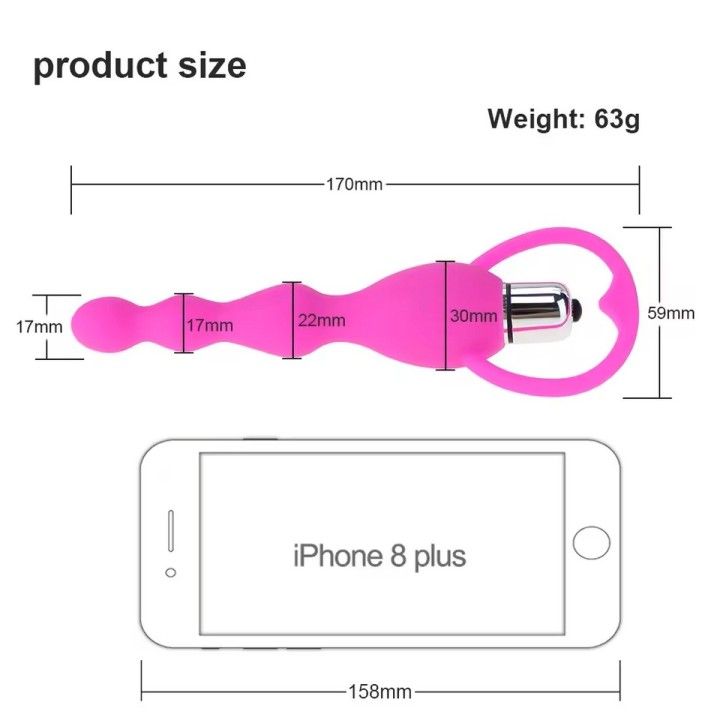 Plug Anal Vibrador Silicona Juguete + Baterias 26495-16
