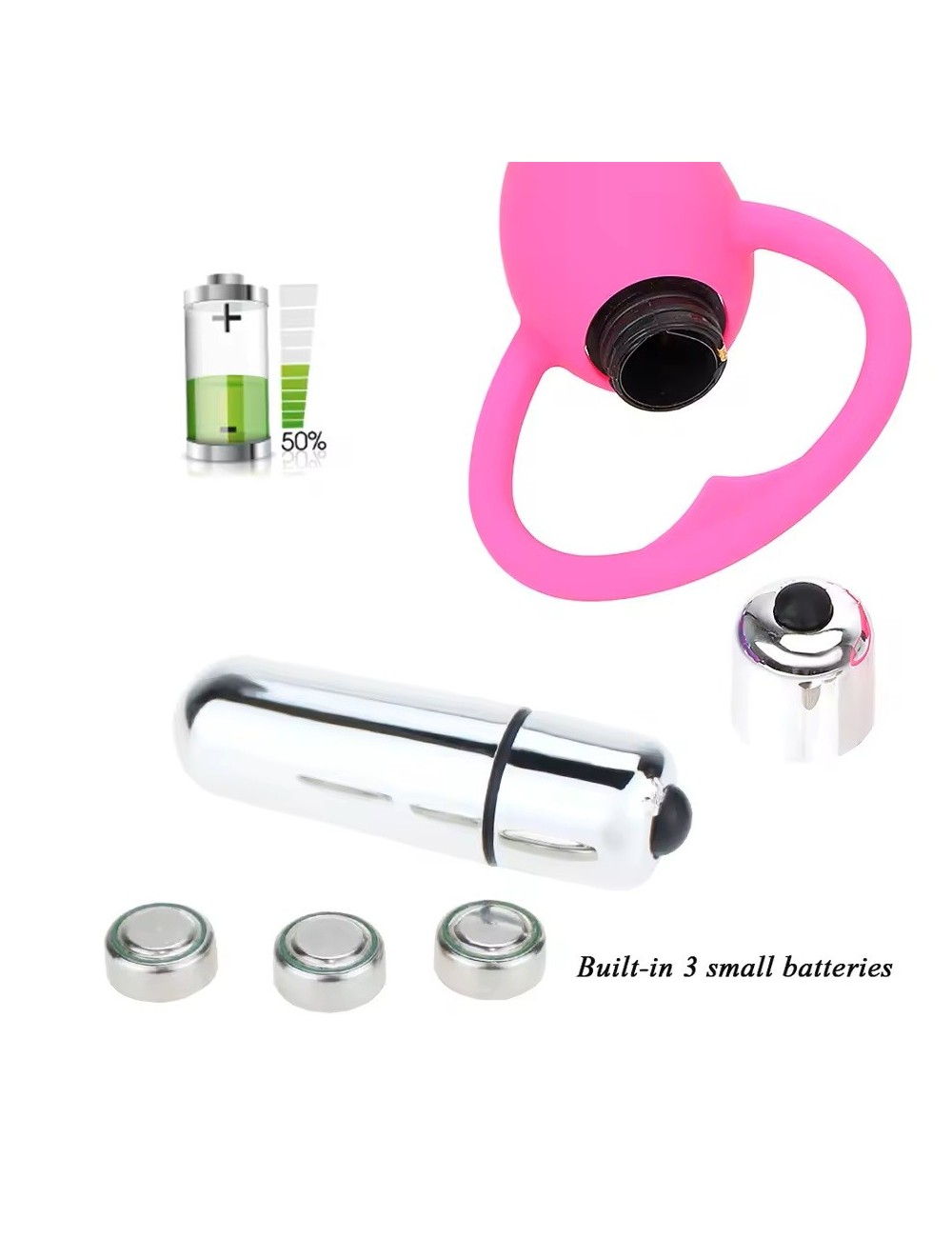 Plug Anal Vibrador Silicona Juguete + Baterias 26495-16