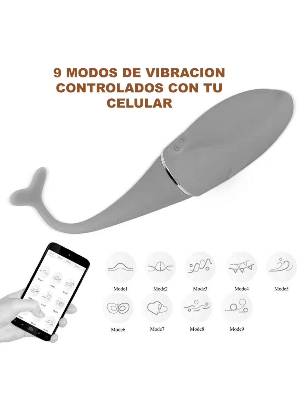 Vibrador Consolador Delfin Recargable Control Movil 26495-42