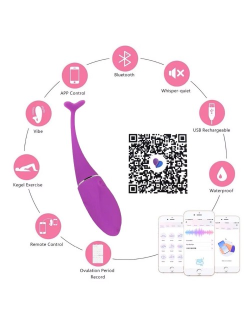 Vibrador Consolador Delfin Recargable Control Movil 26495-42