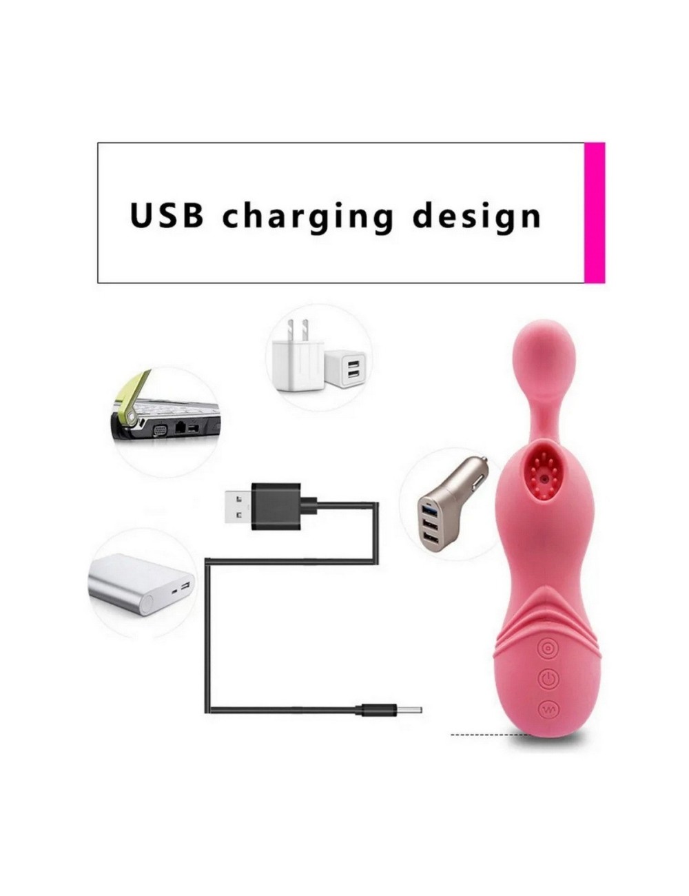 Vibrador Succionador De Clitoris Masajea Recargable 26495-28