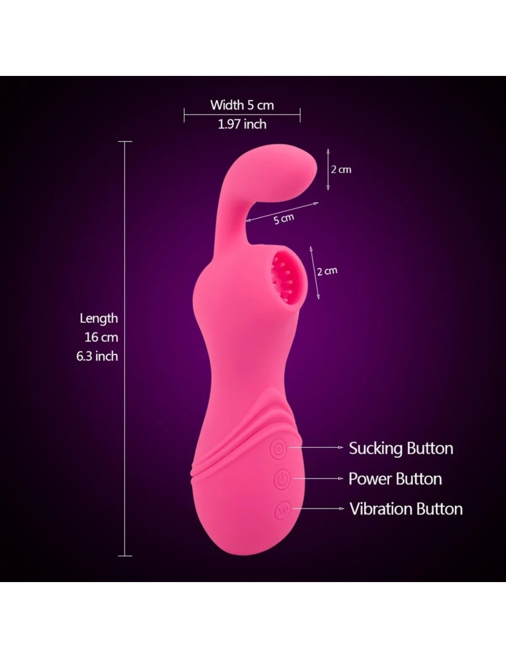 Vibrador Succionador De Clitoris Masajea Recargable 26495-28