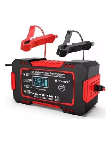 Cargador Bateria Iniciador Carro Moto Pantalla Lcd Corriente