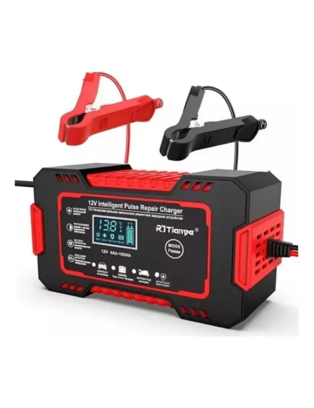 Cargador Bateria Iniciador Carro Moto Pantalla Lcd Corriente