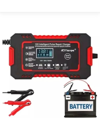Cargador Bateria Iniciador Carro Moto Pantalla Lcd Corriente