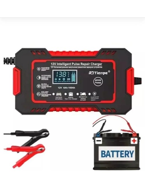 Cargador Bateria Iniciador Carro Moto Pantalla Lcd Corriente