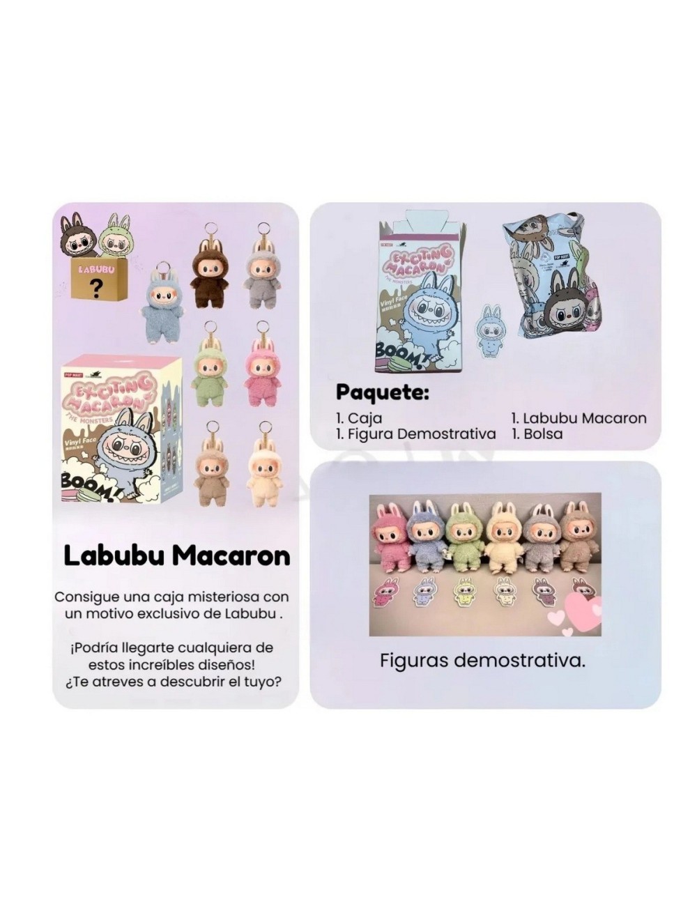 Labubu Macaron Peluche Figura Monsters Colección Sorpresa X1