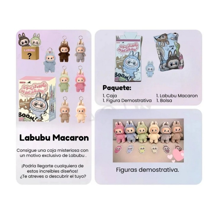 Labubu Macaron Peluche Figura Monsters Colección Sorpresa X1