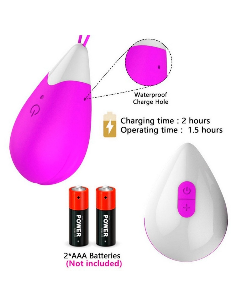 Vibrador Huevo Recargable Control Juguete Punto G 26495-13