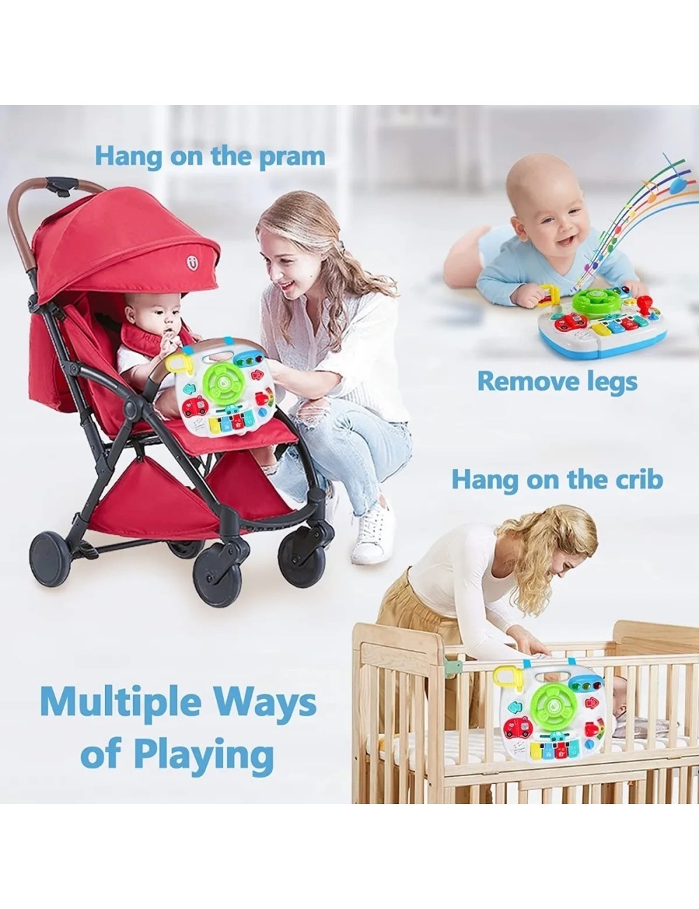 Juguete Volante Interactivo Para Bebe Timón Luces Y Sonidos