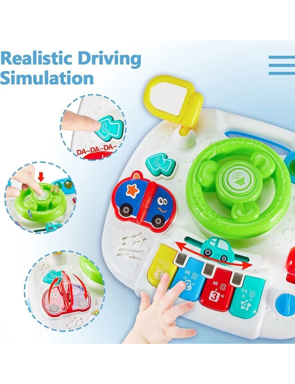 Juguete Volante Interactivo Para Bebe Timón Luces Y Sonidos