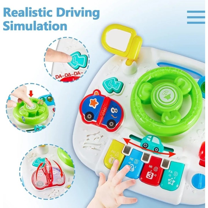 Juguete Volante Interactivo Para Bebe Timón Luces Y Sonidos