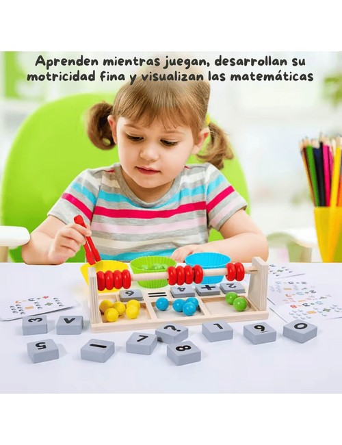 Ábaco Montessori Matemáticas Y Motricidad 3 En 1 Aprendizaje