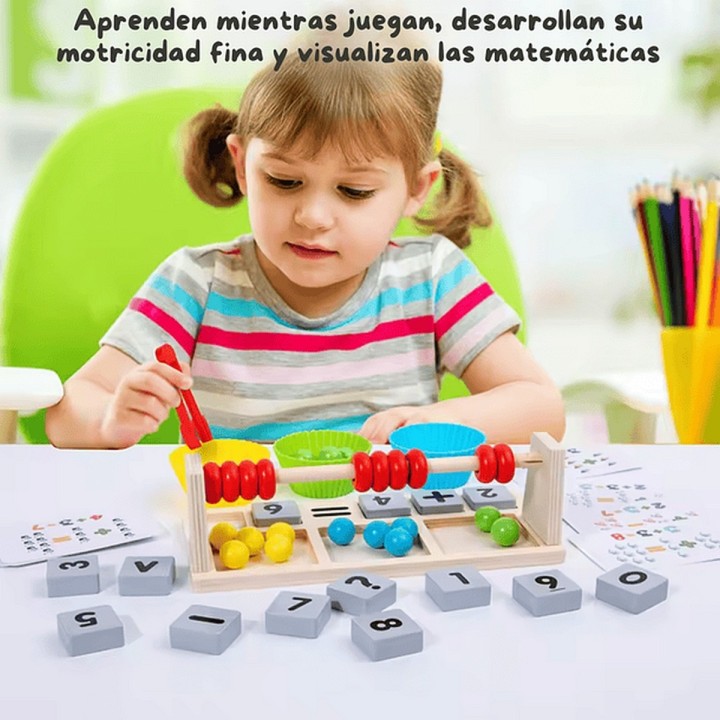 Ábaco Montessori Matemáticas Y Motricidad 3 En 1 Aprendizaje