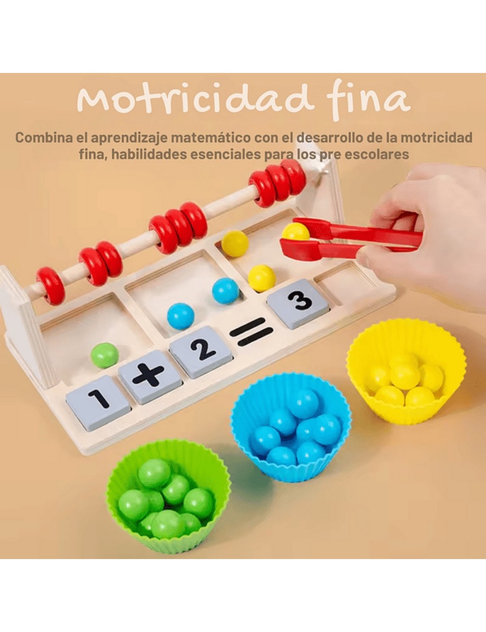 Ábaco Montessori Matemáticas Y Motricidad 3 En 1 Aprendizaje