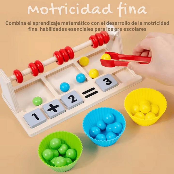 Ábaco Montessori Matemáticas Y Motricidad 3 En 1 Aprendizaje