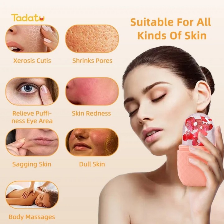 Rodillo Molde Hielo Masajeador Facial Hieloterapia Ice Face