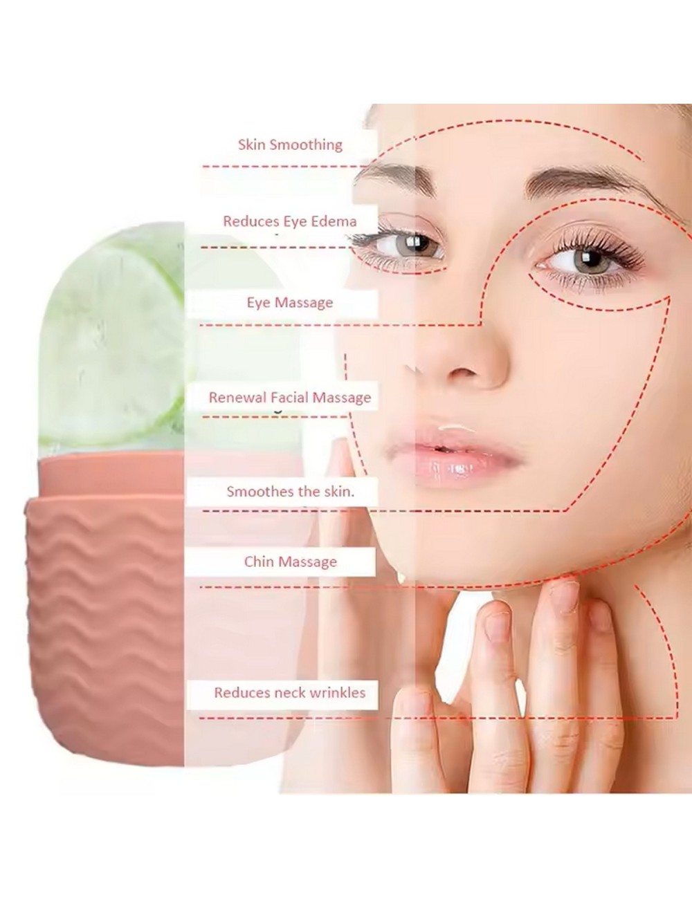 Rodillo Molde Hielo Masajeador Facial Hieloterapia Ice Face