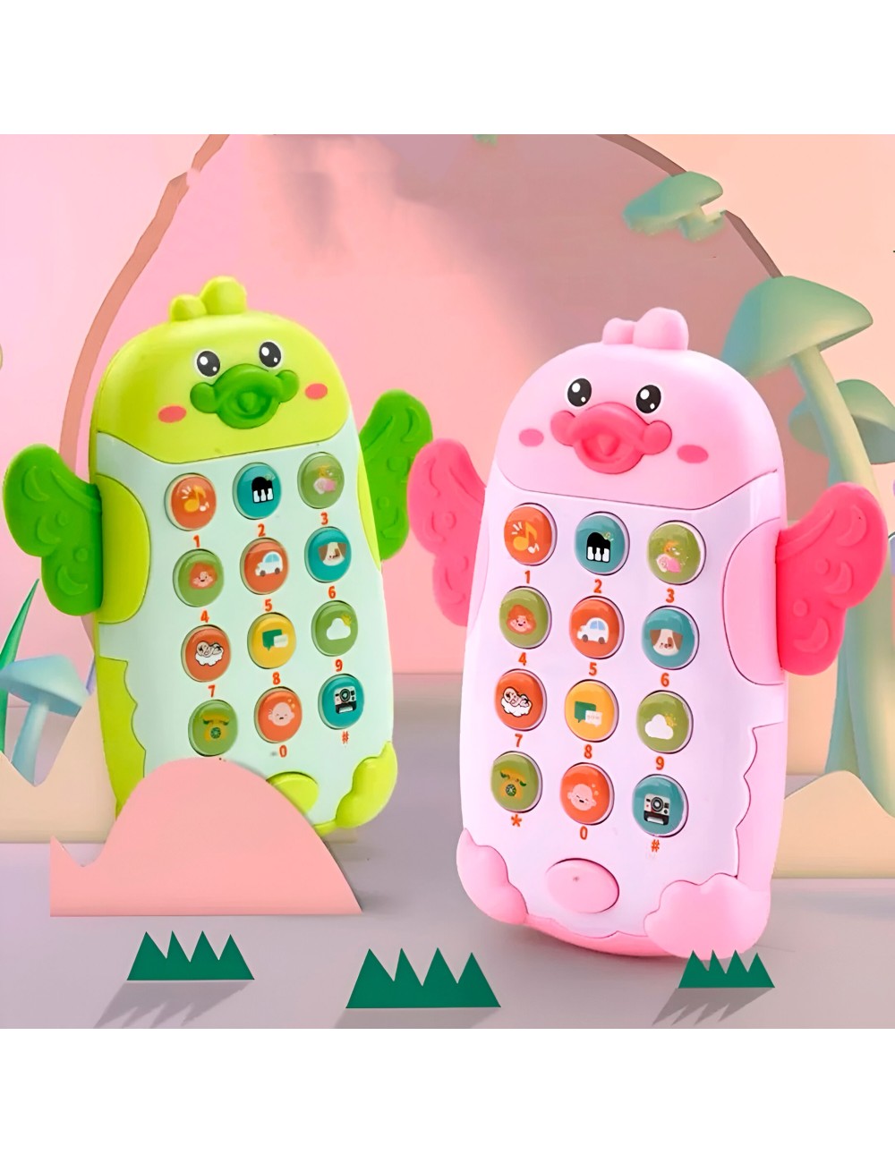 Teléfono Celular Juguete Musical Pato Niño Bebe + Baterias