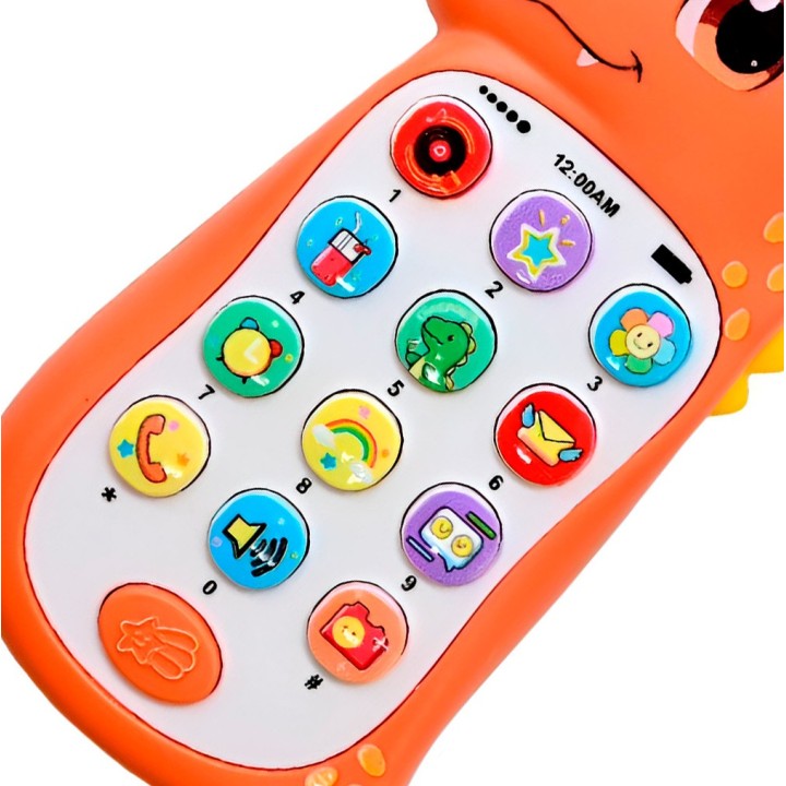 Teléfono Celular Juguete Musical Dinosaurio Niño + Baterias