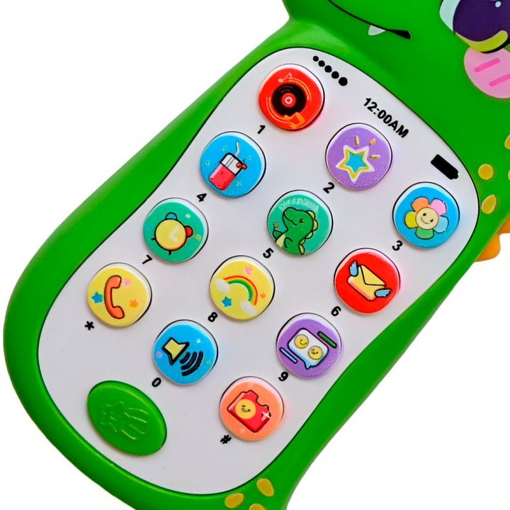 Teléfono Celular Juguete Musical Dinosaurio Niño + Baterias