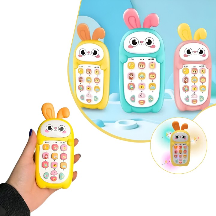 Teléfono Celular Juguete Musical Conejo Niño Bebe + Baterias