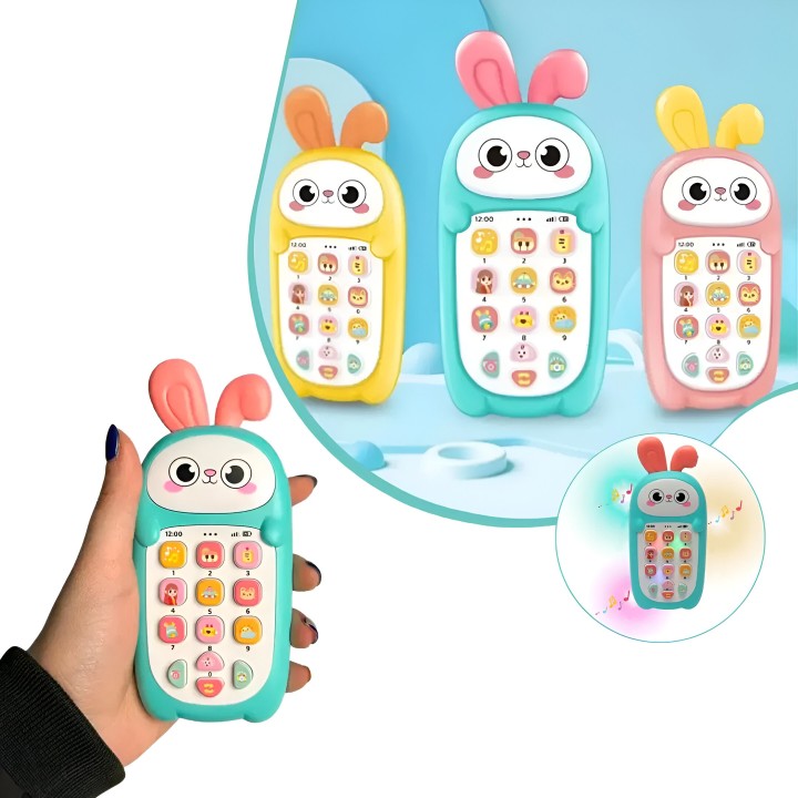 Teléfono Celular Juguete Musical Conejo Niño Bebe + Baterias
