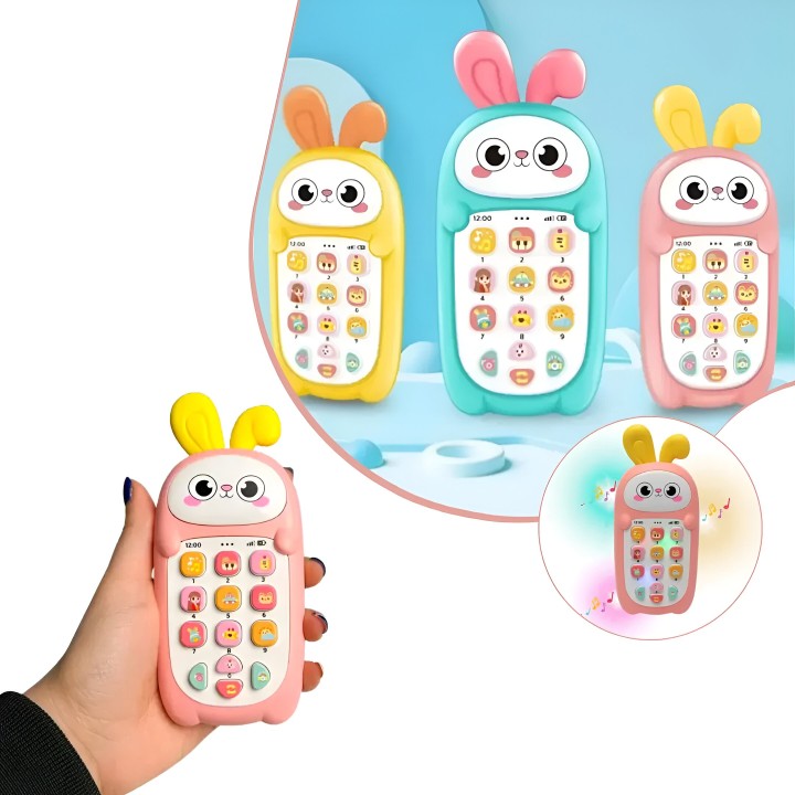 Teléfono Celular Juguete Musical Conejo Niño Bebe + Baterias