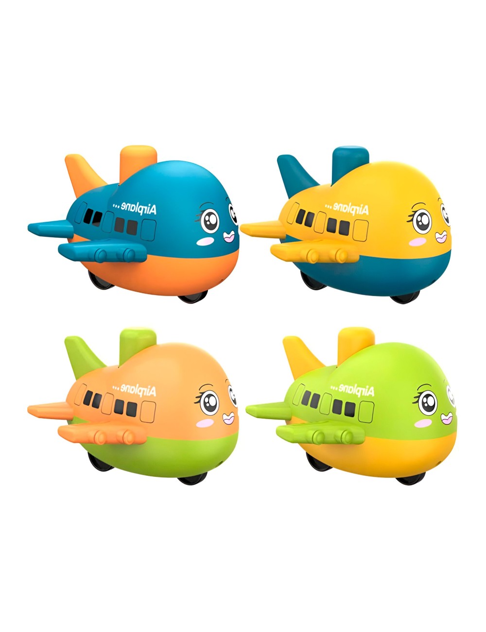 Aviones De Cuerda Multicolor Juguete Niños X 4 Unidades Set