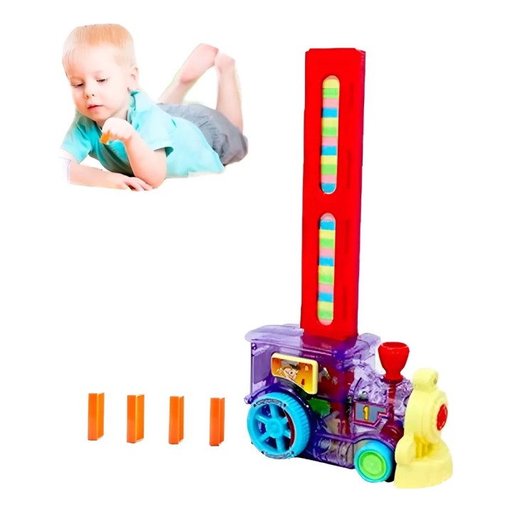 Tren Domino Automático Coche Electrónico Niño Juguete