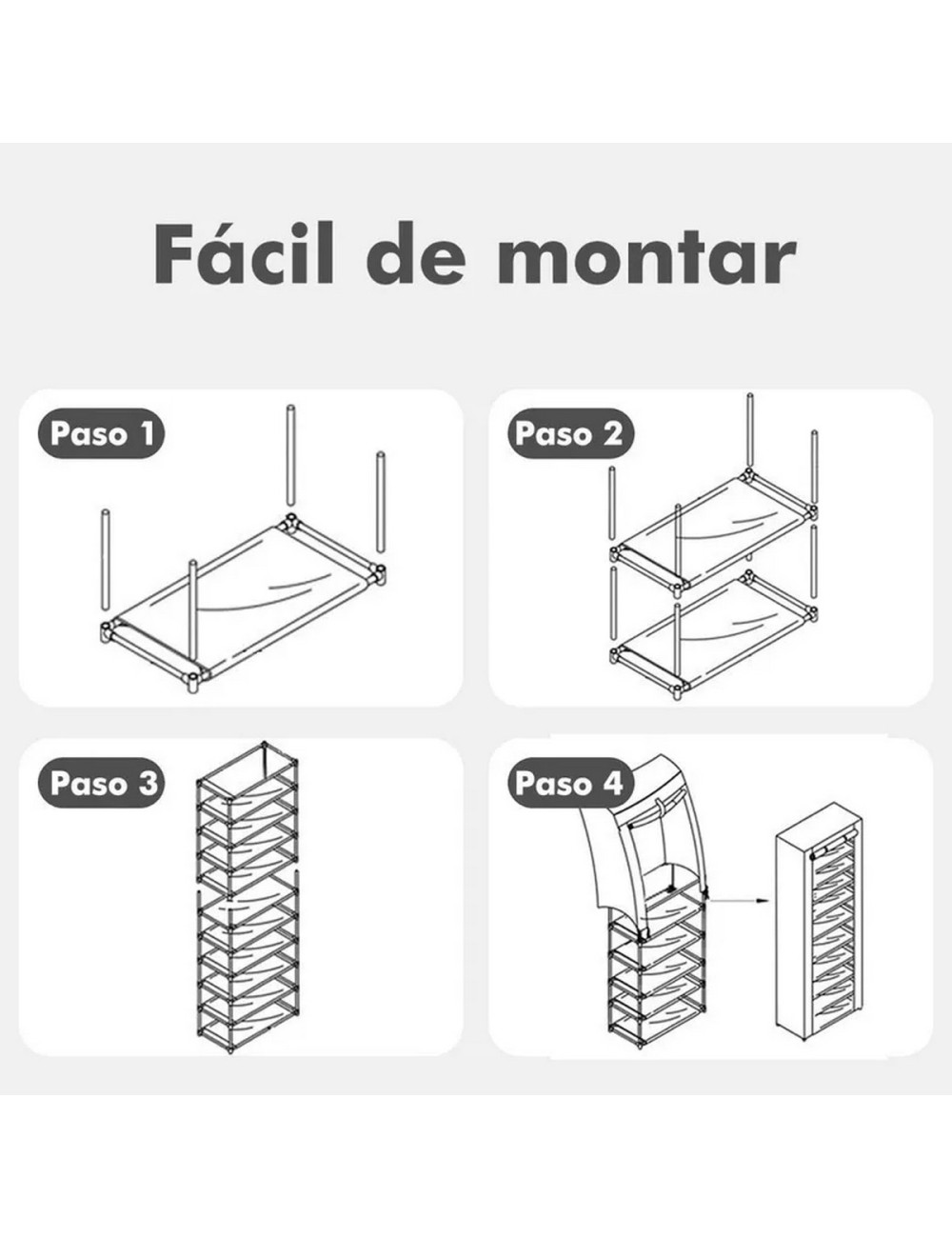 Zapatero 9 Niveles Premium Hasta 27 Pares Desarmable Liviano