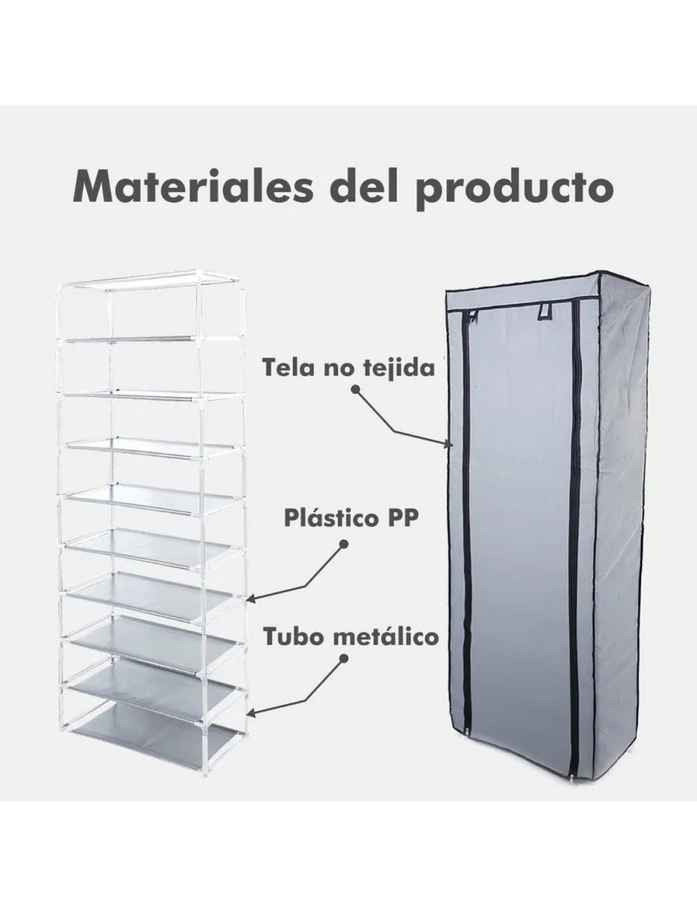 Zapatero 9 Niveles Premium Hasta 27 Pares Desarmable Liviano