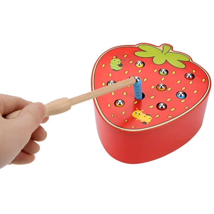 Juego De Pesca Madera Fresa Juguete Infantil Niños Agilidad
