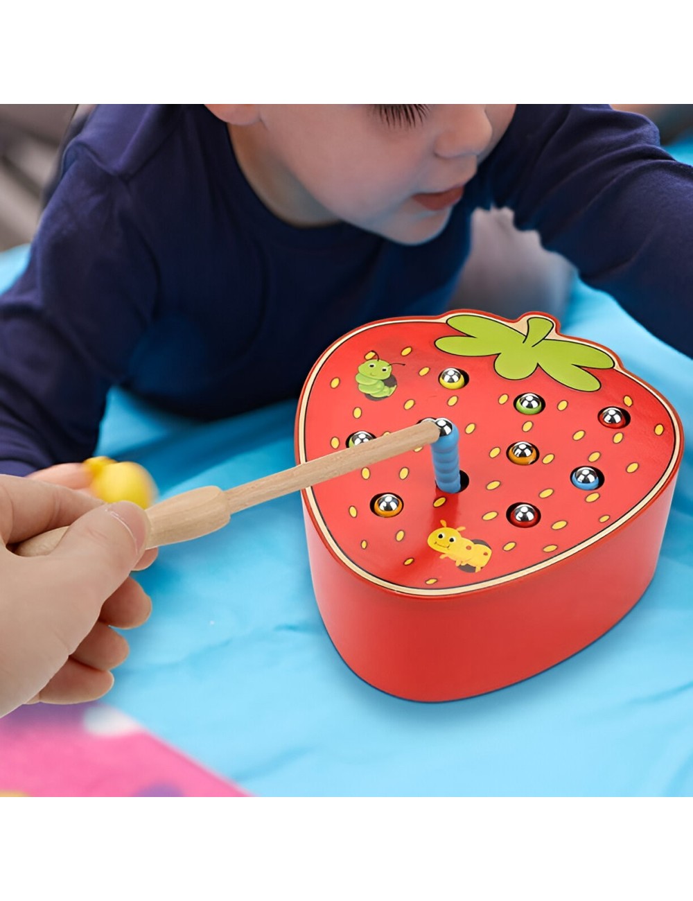 Juego De Pesca Madera Fresa Juguete Infantil Niños Agilidad