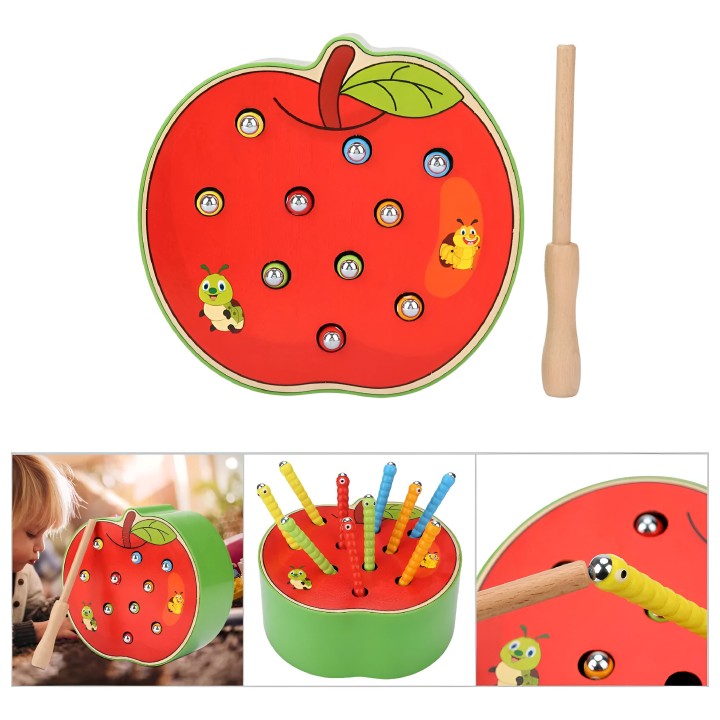 Juego De Pesca Madera Manzana Juguete Infantil Niño Agilidad