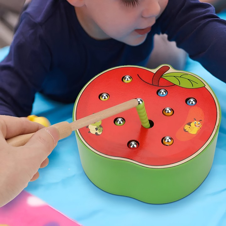 Juego De Pesca Madera Manzana Juguete Infantil Niño Agilidad