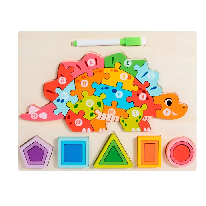Rompecabezas 3d 2 En 1 Tablero Juego Didactico Niño Figuras