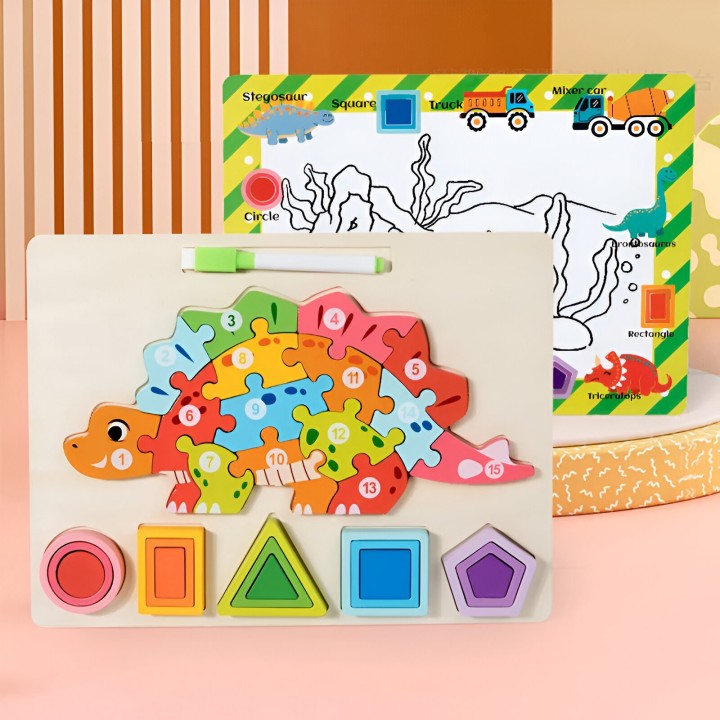 Rompecabezas 3d 2 En 1 Tablero Juego Didactico Niño Figuras