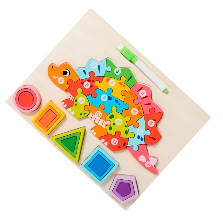 Rompecabezas 3d 2 En 1 Tablero Juego Didactico Niño Figuras