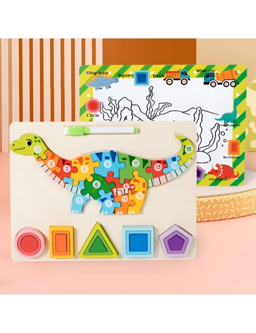 Rompecabezas 3d 2 En 1 Tablero Juego Didactico Niño Figuras