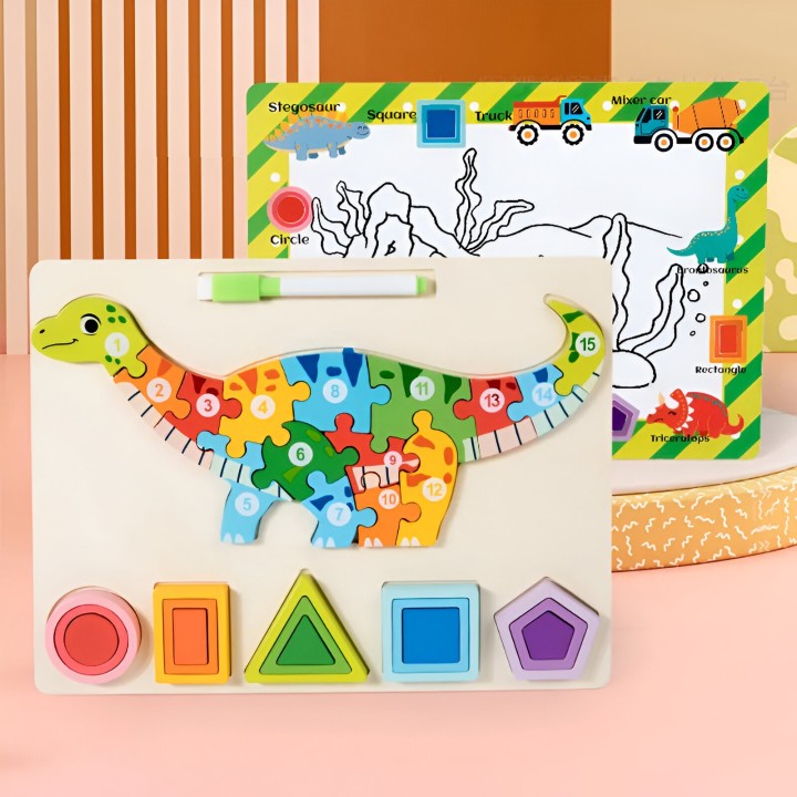 Rompecabezas 3d 2 En 1 Tablero Juego Didactico Niño Figuras