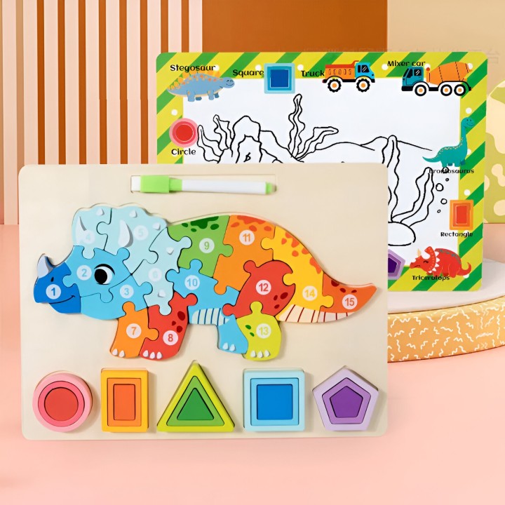 Rompecabezas 3d 2 En 1 Tablero Juego Didactico Niño Figuras