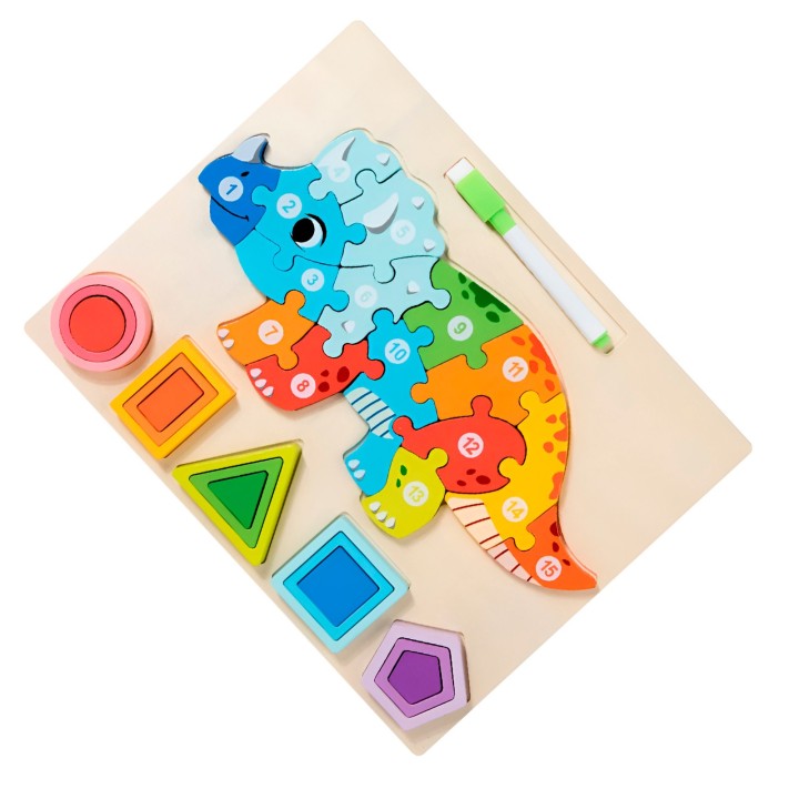 Rompecabezas 3d 2 En 1 Tablero Juego Didactico Niño Figuras