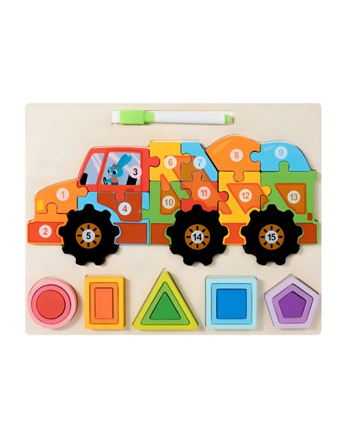 Rompecabezas 3d 2 En 1 Tablero Juego Didactico Niño Figuras